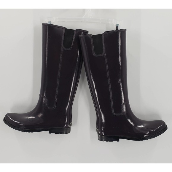 Michael Kors dark purple Rain Boots, sz 10 EUC - Picture 3 of 8